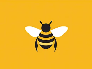 Foto op Aluminium Bee yellow symbol design. Logo fly bee eazy created © amazingfotommm