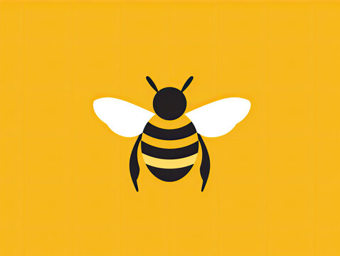 Bee yellow symbol design. Logo fly bee eazy created