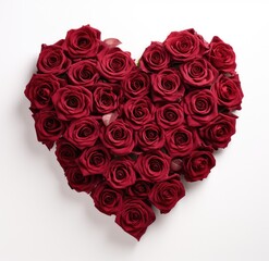 A Heart of Red Roses Symbolizing Everlasting Love - Generative AI