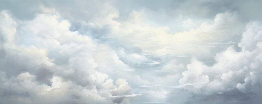 Silver sky with white cloud background