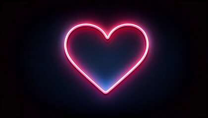 neon glowing heart sign, generative AI