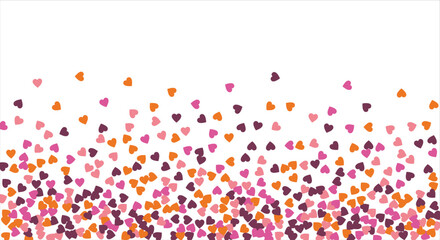 Vector edging, ribbon, border from hearts. Hand-drawn romantic pattern. Valentine's Day. Banner template. Vector illustration.