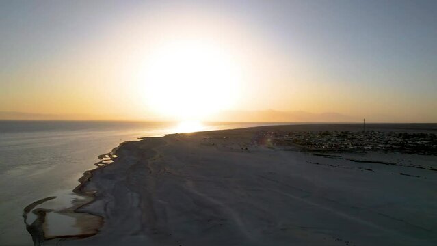 Aerial View of the Salton Sea and Bombay Beach, California: American Nature and Landscape from Above