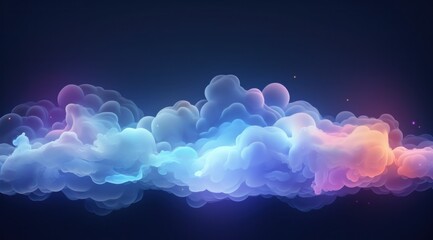 a colorful cloud pattern on dark blue background