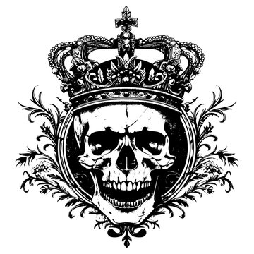 Skull in the crown, vector