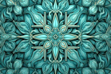 Symmetric aquamarine square background pattern