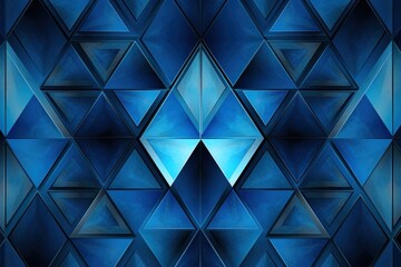 Symmetric azure triangle background pattern