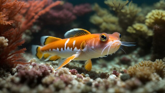 A small colorful fish under water. Generative AI