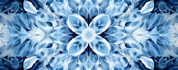 Symmetric blue square background pattern