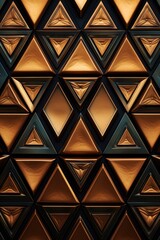 Symmetric bronze triangle background pattern