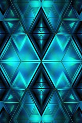 Symmetric cyan triangle background pattern