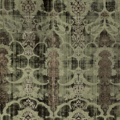 Antique Green Velvet Brocade Fabric Texture Pattern