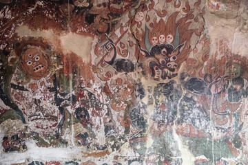 Buddha, frescoes of Hundar Monastery, Thangkas, Buddhist Art, Tibetan Buddhism