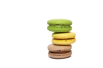 Poster Macaroon macaron, front view on white background cutout file. Sweet macarons © Maryna