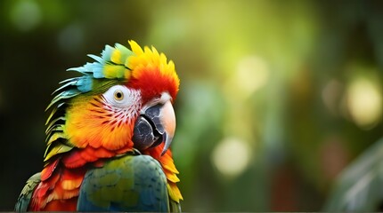 beautiful parrot portrait on background. Generative AI