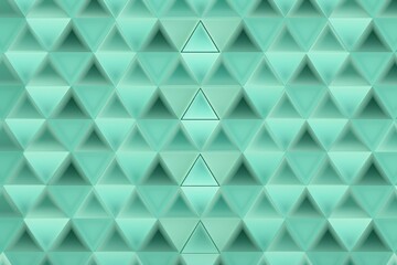 Fototapeta na wymiar Symmetric mint triangle background pattern