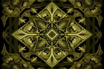 Symmetric olive square background pattern