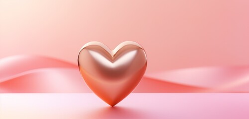 an empty gold heart on a pink background