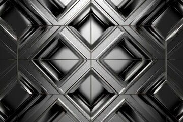 Symmetric silver square background pattern