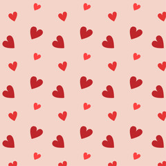 Simple seamless pattern of hearts