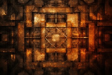 Symmetric rust square background pattern