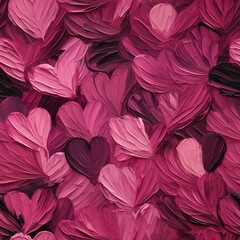 A seamless pattern with different small hearts