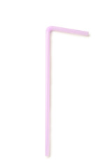 Purple plastic straw on white background