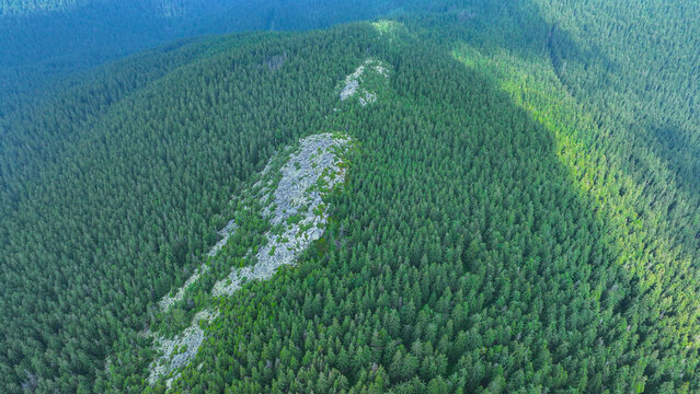 Gorgans. Picturesque landscape of Western Gorgans.Ronulo. Carpathian mountains. Ukraine