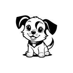 puppy character template, isolated 