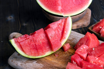 slices of sweet red watermelon