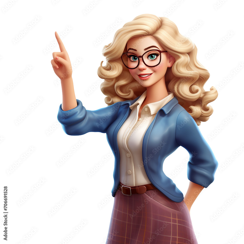 Wall mural business woman showing thumbs up