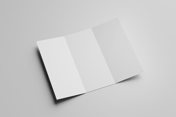 Trifold or brochure a4 mockup isolated on gray background - obrazy, fototapety, plakaty