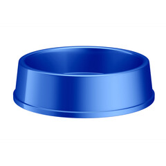 3D Blue Plastic Pet Bowl with Transparent Background