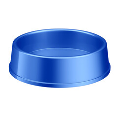 3D Blue Plastic Pet Bowl with Transparent Background