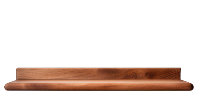 Wooden shelf isolated on white created with Generative AI