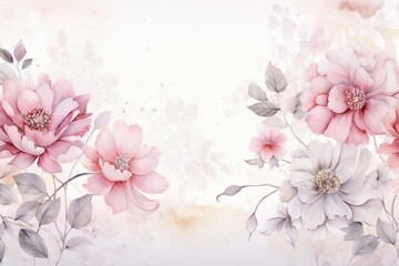 Elegant floral wallpaper with watercolor elements, perfect for home decor and printing. Generative AI