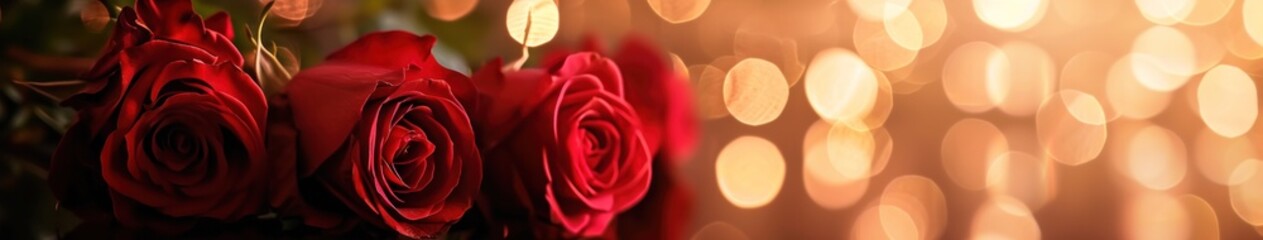 Captivating Valentine's Day Banner: Beautiful Roses, Love, and Romance - Perfect for Greeting Cards, Celebrations, and Floral Artistic Designs. Generative AI