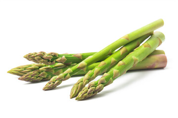 fresh green asparagus on a white background - 706701761