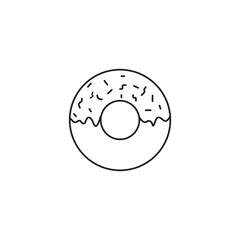 donut icon on white background vector design templates  
icon editable stroke, sign, symbol outline line button isolated on white