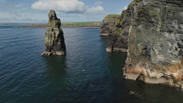 Bromore cliffs Kerry Ireland aerial view