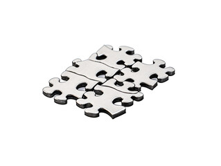 a group of silver puzzle pieces