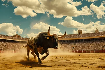 Küchenrückwand glas motiv spanish  bull fight, spain bullfighters, bull, bull in arena, bullfighters © MrJeans