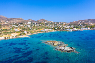 Fototapeta na wymiar Beach of Platis gialos on Syros island, Greece.