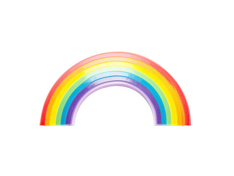 a rainbow shaped object on a white background