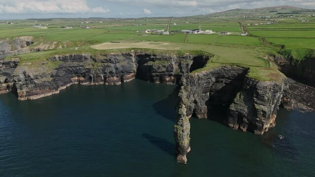Bromore cliffs Kerry Ireland aerial view