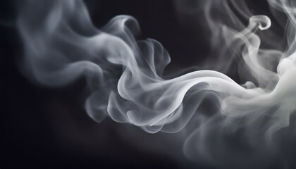 Dym, abstrakcja, czarne tło. Generative AI