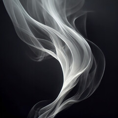 Dym, abstrakcja, czarne tło. Generative AI - obrazy, fototapety, plakaty