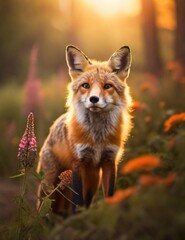 Fototapeta premium red fox in the forest