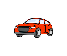 Car, automobile, automotive, vehicle and auto, colored graphic design. Transport, transportation, drive and driving, vector design and illustration