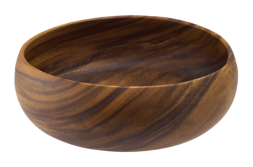 wooden bowl isolated on white
